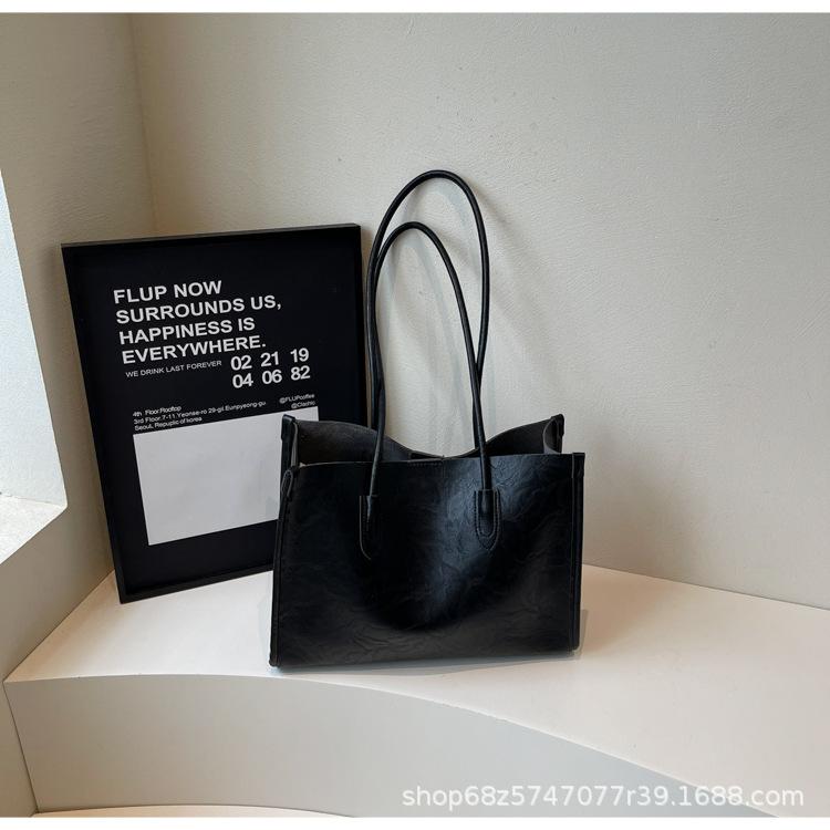 Simple Retro Large-capacity Mother and Child Bag Women's 2025 New Versatile Commuter Tote Bag Fashionable Texture Shoulder Bag
