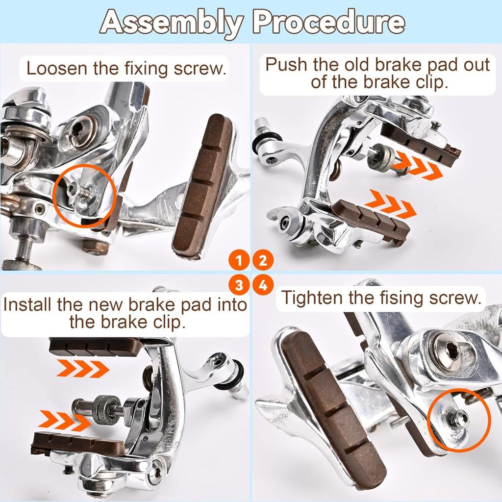 2 Pair of Carbon Brake Pads Carbon Wheels Cushions Cork Brake Shoes Suitable Carbon Rims Use