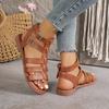 Sandale de lux pentru femei, vară, elegante, cu toc jos, plate, casual, gladiator, albe, cu vârf de pește, sandale de designer
