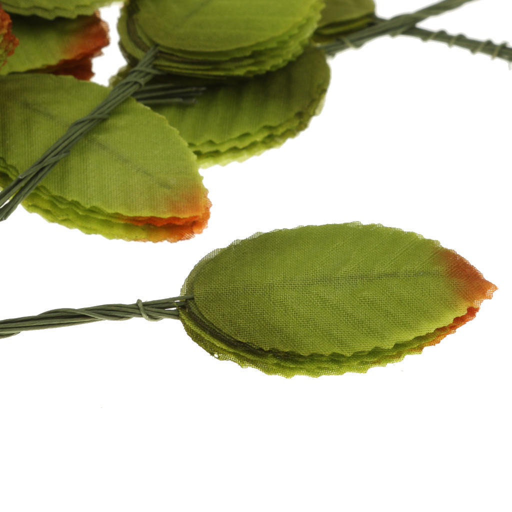 200pcs Artificial Silk Rose Leaves Bouquets Wedding Buttonhole DIY