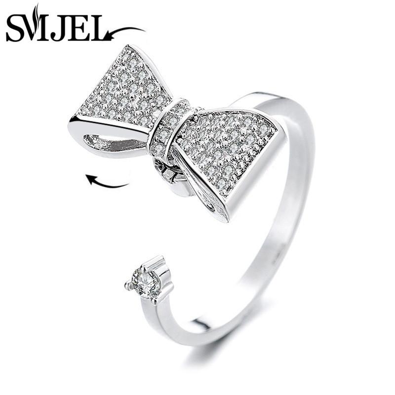 

New Sunflower Anxiety Ring Fidget Spinner Rings for Women Cute Butterfly Hummingbird Charms Finger Ring Anti Stress Rotate Gifts resizable