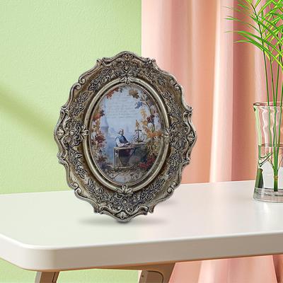 Picture Frame Photo Holder Decorative Retro Elegant Room Display for Desktop