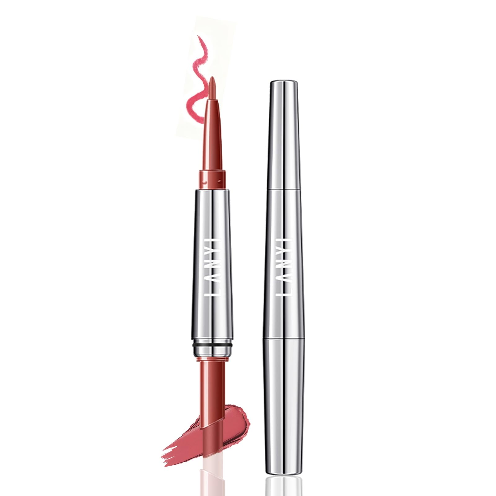

Wirwody Double-Ended Lipstick with Lip Liner - High Color Payoff, Long-Lasting, Moisturizing, Matte Finish, Smudge-Proof, Lightweight Makeup #H06