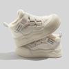Women's High-top White Fleece Sneakers New Winter Casual Shoes Warm Cotton-padded Shoes Round Toe Snow Boots