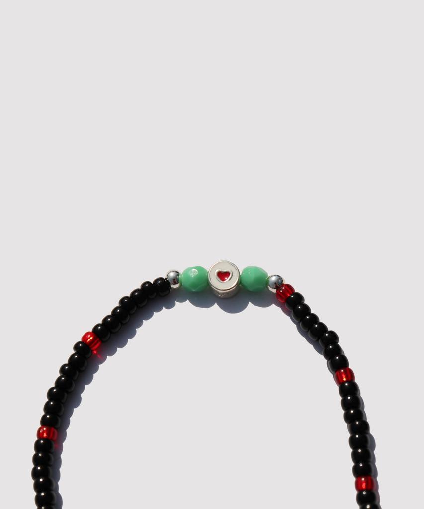 Bonbeau Soul Heart Charm Glass Beads Bracelet Colored Heart Charm Point Glass Beads Bracelet
