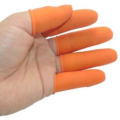 Orange Anti-slip Disposable Latex Finger Cots (Bagged)