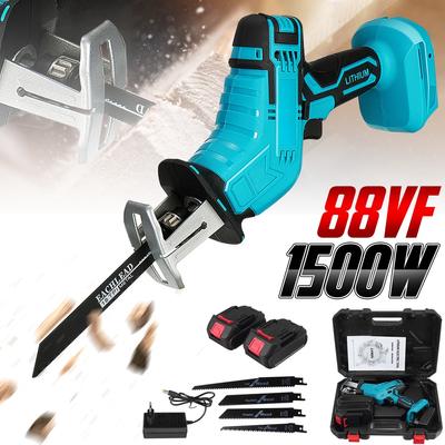 1500W New Electric Saw Wood Metal Cutting Machine Power Tool for 18V Battery Blue Cordless Reciprocating Saw