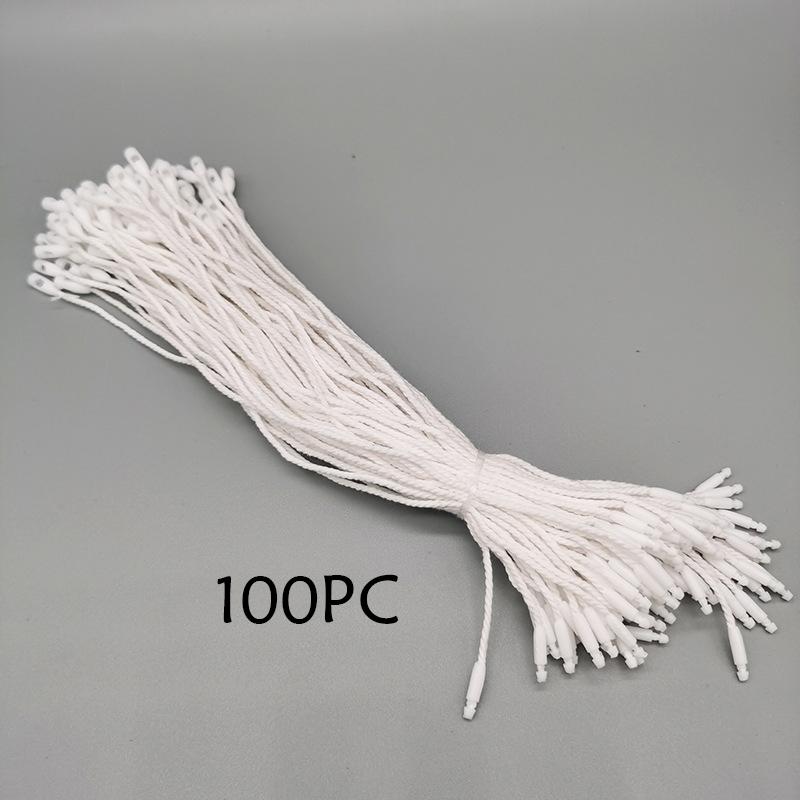 

100 шт. Хлопковая нить с пулей Веревка для бирки Подвесная бирка для одежды Бирки для сумок Карты Шнурок Застежки-петли с защелкой белый
