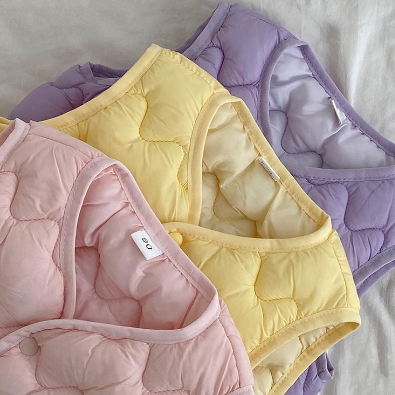 Kids Warm Vest Winter Girls Boys Thicken Waistcoat Outerwear Children Teens Cotton Solid Color Jackets Vest