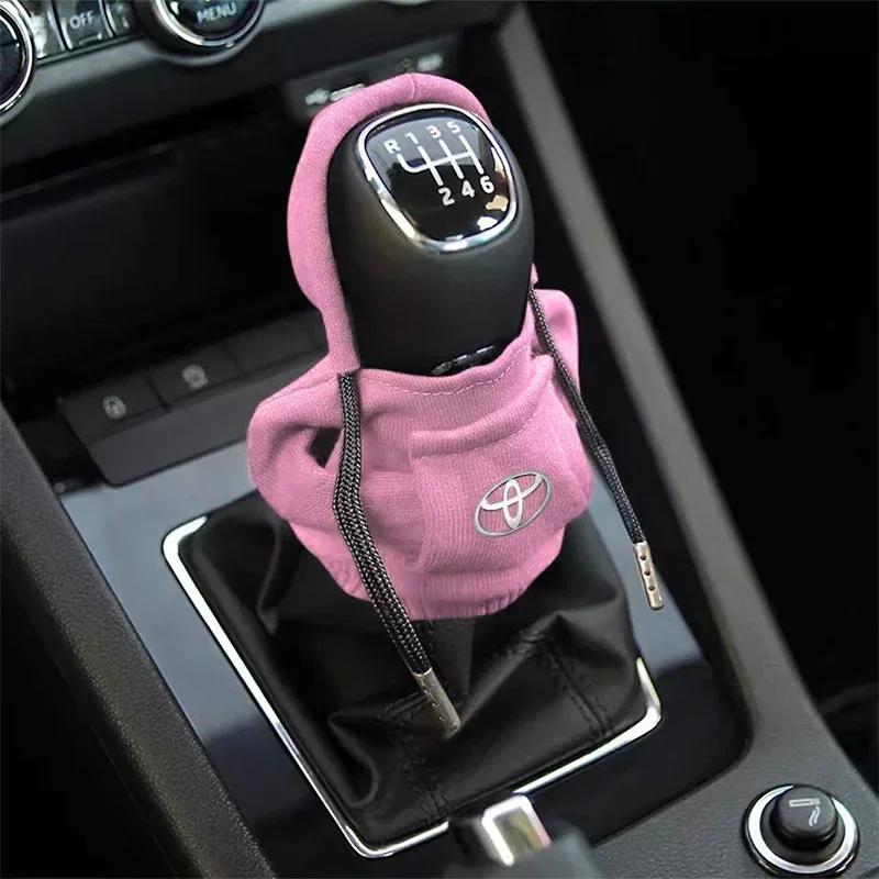 1Pcs Car Gear Shift Knob Cover Manual Handle Gear Sweatshirt Change Lever Cover For Toyota Prius Camry Crown Auris Rav4s TRD