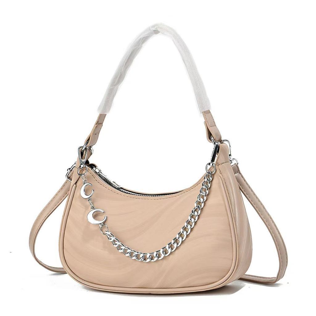 Borsa a tracolla alla moda in PU con catena per donna con tasca per smartphone per uso quotidiano