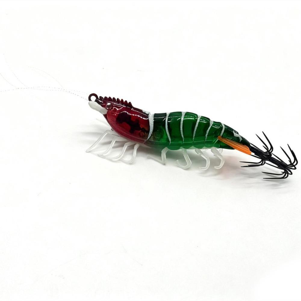 Shrimp 6.6g 80mm Squid Jig Luminous Horizontal Artificial Calamar Webfoot Wood Shrimp Octopus Bait Sea Fishing