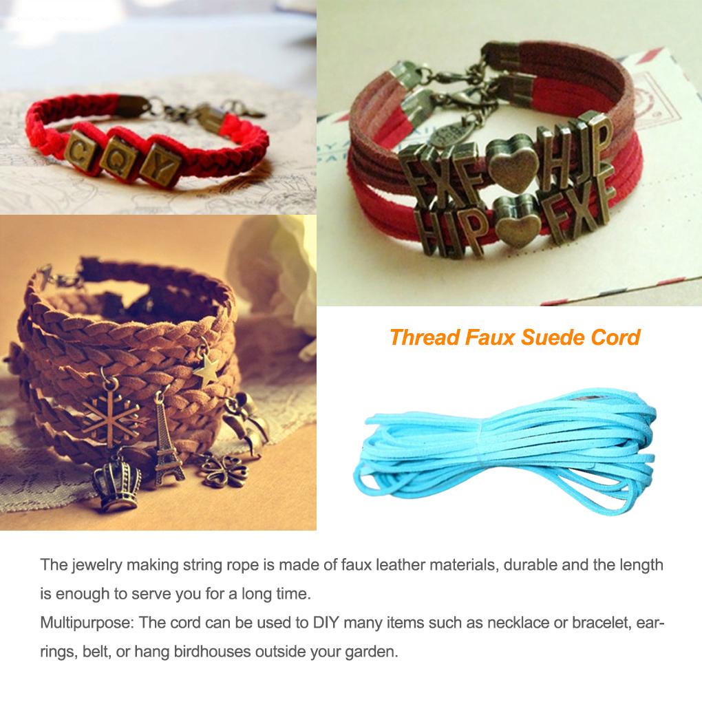 Faux Suede Cords Leather Lace Jewelry Making Accessories Craft Multicolor Woven Handmade Gadgets Bracelet Necklace