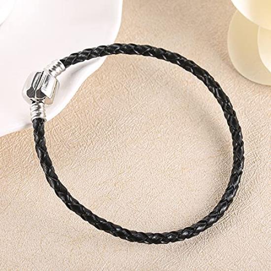 and Leather Red and Lucky Round Protection from Good Fashion Accessory Women's Men's Bracelet, Silver, Beads, Bracelet, Evil, Luck, Amulet, Unisex,