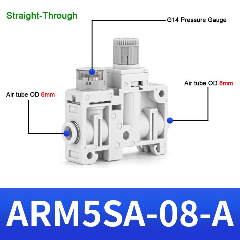 ARM5SA-06-A/ARM5SA-08-A Precision Pressure Regulators NEW Type ARM Series Miniature Integrated Compact Pressure Reducing Valve