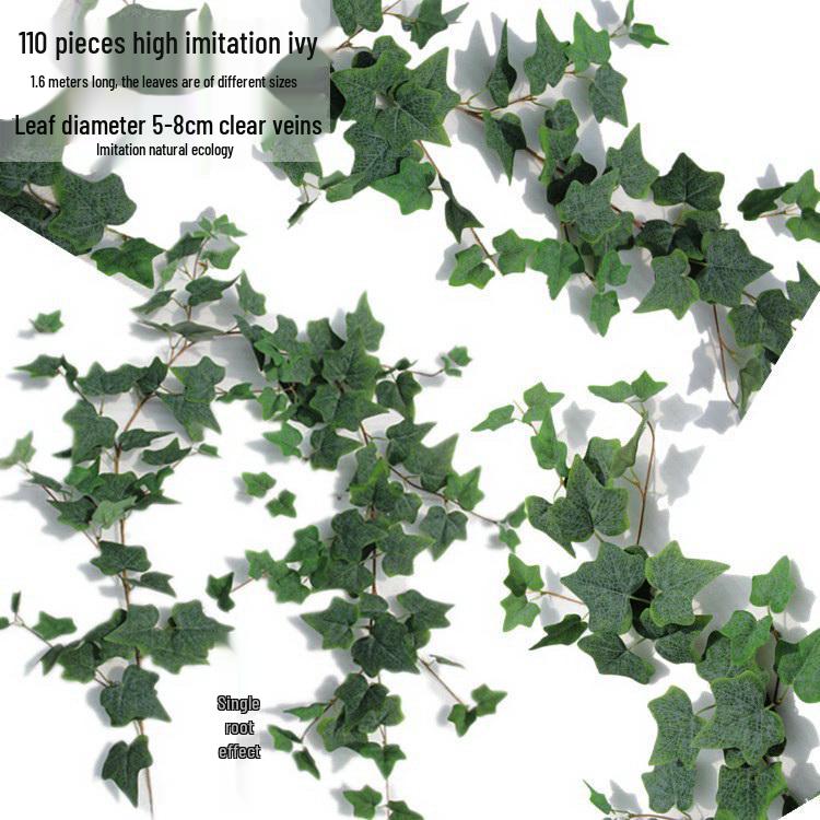 Large Grape Leaf Vine Decoration - Fake Fruit String for Wall, Ceiling, or Pipe with Green Tree Leaves