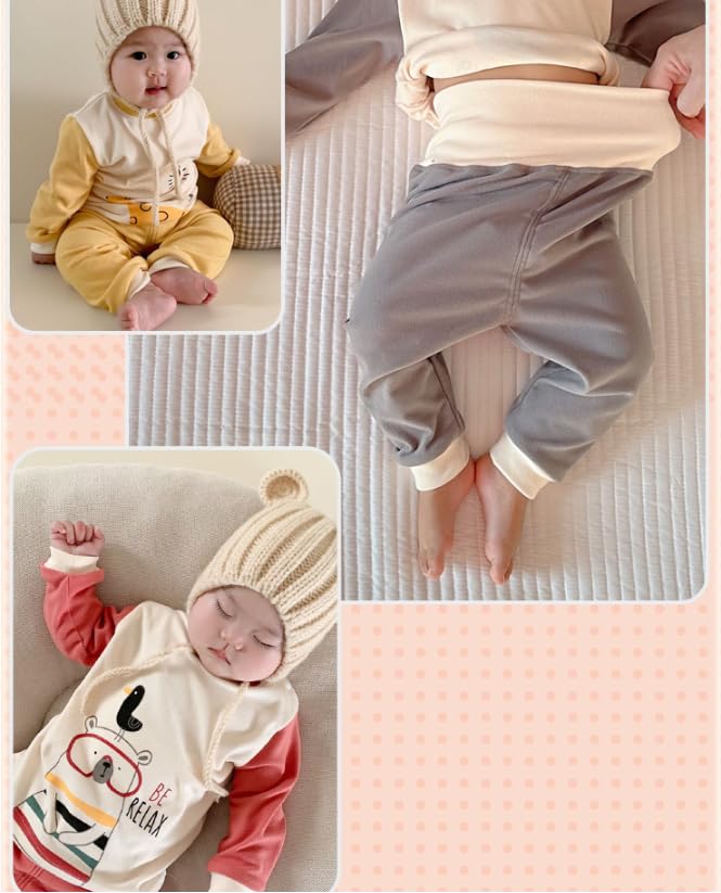 Jaydyequ Baby Belly Long Sleeve Sleepwear Kids 110cm Pajamas, Girls' Warmer, Spring/Autumn Clothes, Girls' Loungewear, Set, Gift, Red,