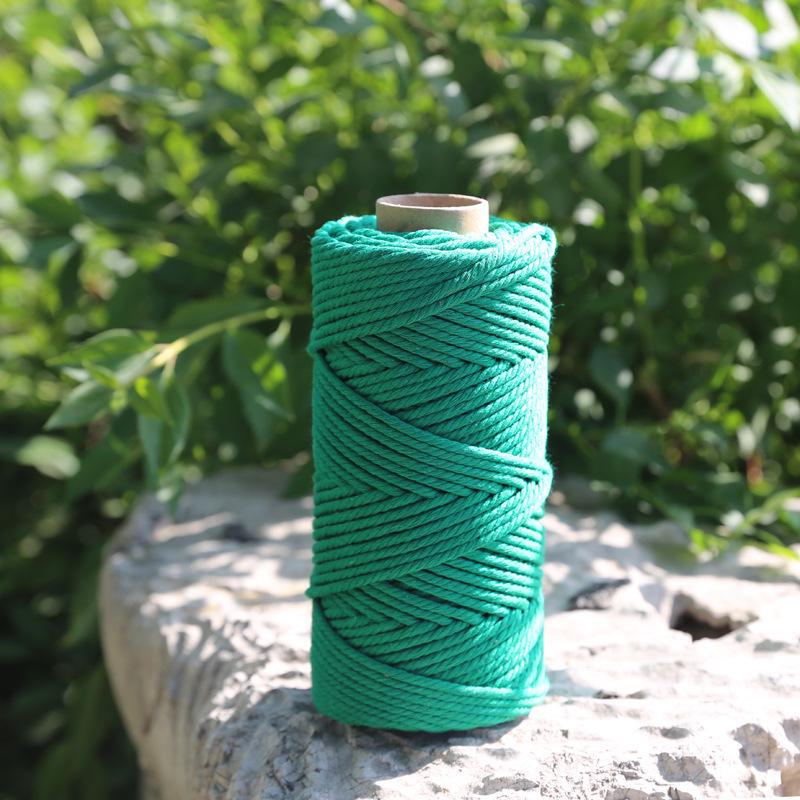 

2 мм цветная хлопковая нить веревка для самостоятельного изготовления декоративного плетеного гобелена Emerald green*2mm 100m изумрудный/зелёный