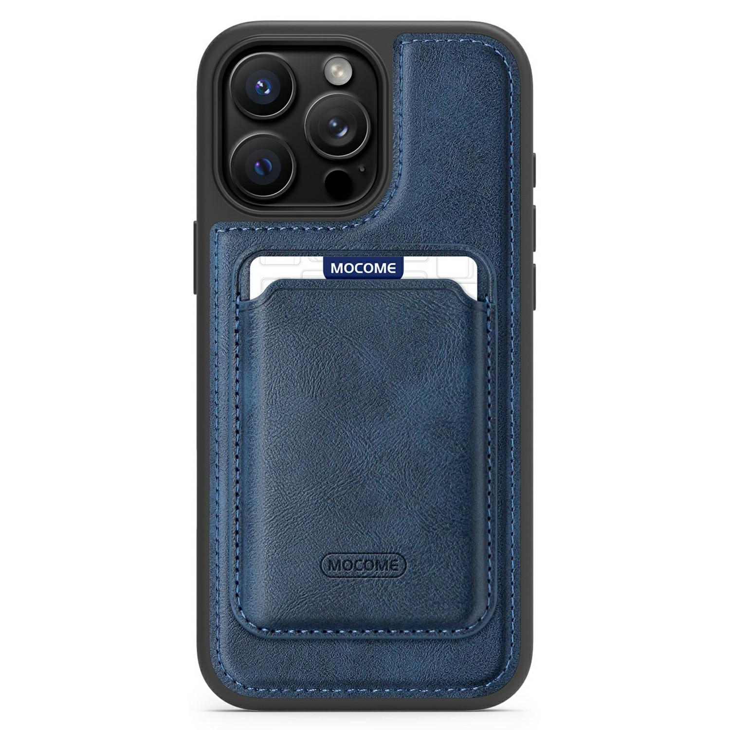 

For iPhone 16 Pro Max Magnetic Case with Detachable Card Holder TPU+PU Leather Phone Back Cover Sapphire