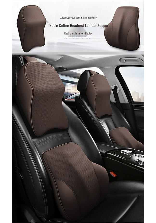 Four Seasons Memory Foam Car Neck and Lumbar Support Pillow