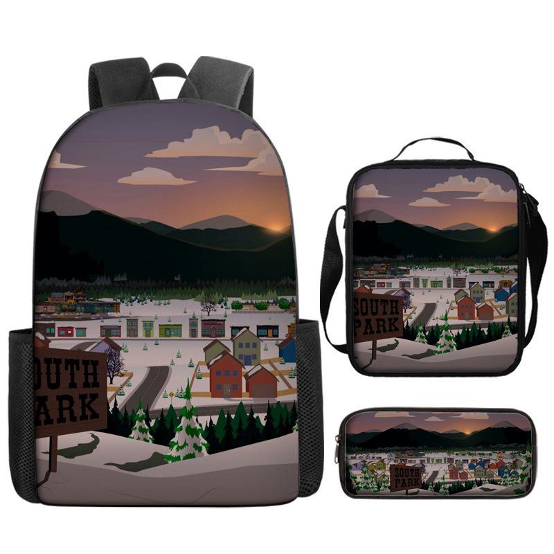 South Park Backpack Student School Bag Southpark Card Bag Backpack Satchel Pencil Case pencil bag
