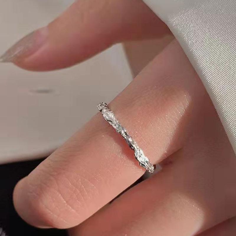 Silver Color Irregular Bumpy Ring Female Opening Adjustable Index Finger Rings for Women Fashion Jewelry Accessories Anillos