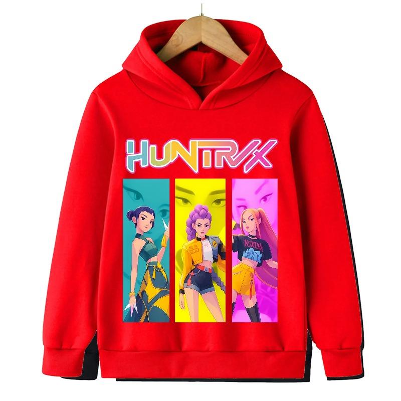 KPOP Devil Hunter Boy Girl Hoodie Street Sports Casual Trendy Harajuku Cartoon Children Autumn Winter Sweatshirt Clothing Top