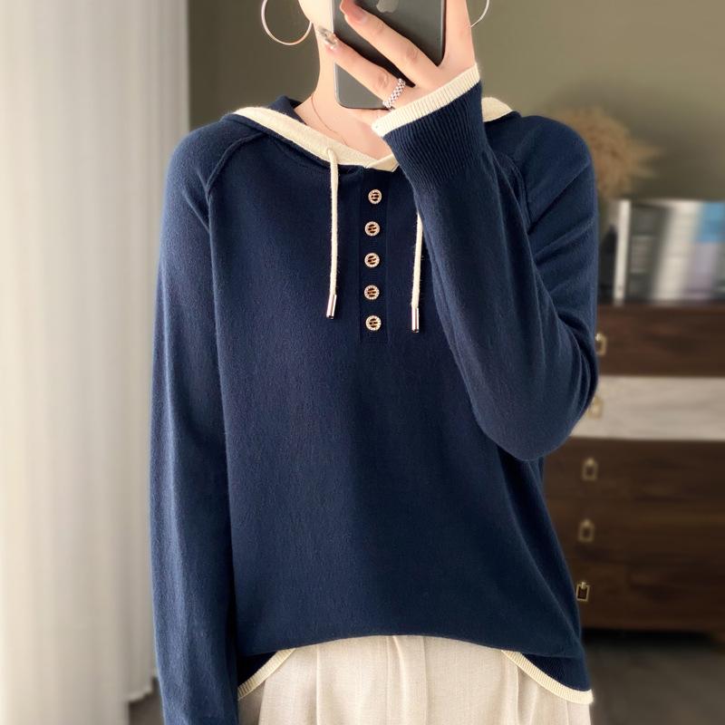 

Осень и зима новый женский вязаный свитер пуловер толстовка свитер женский цветной худи куртка XXL