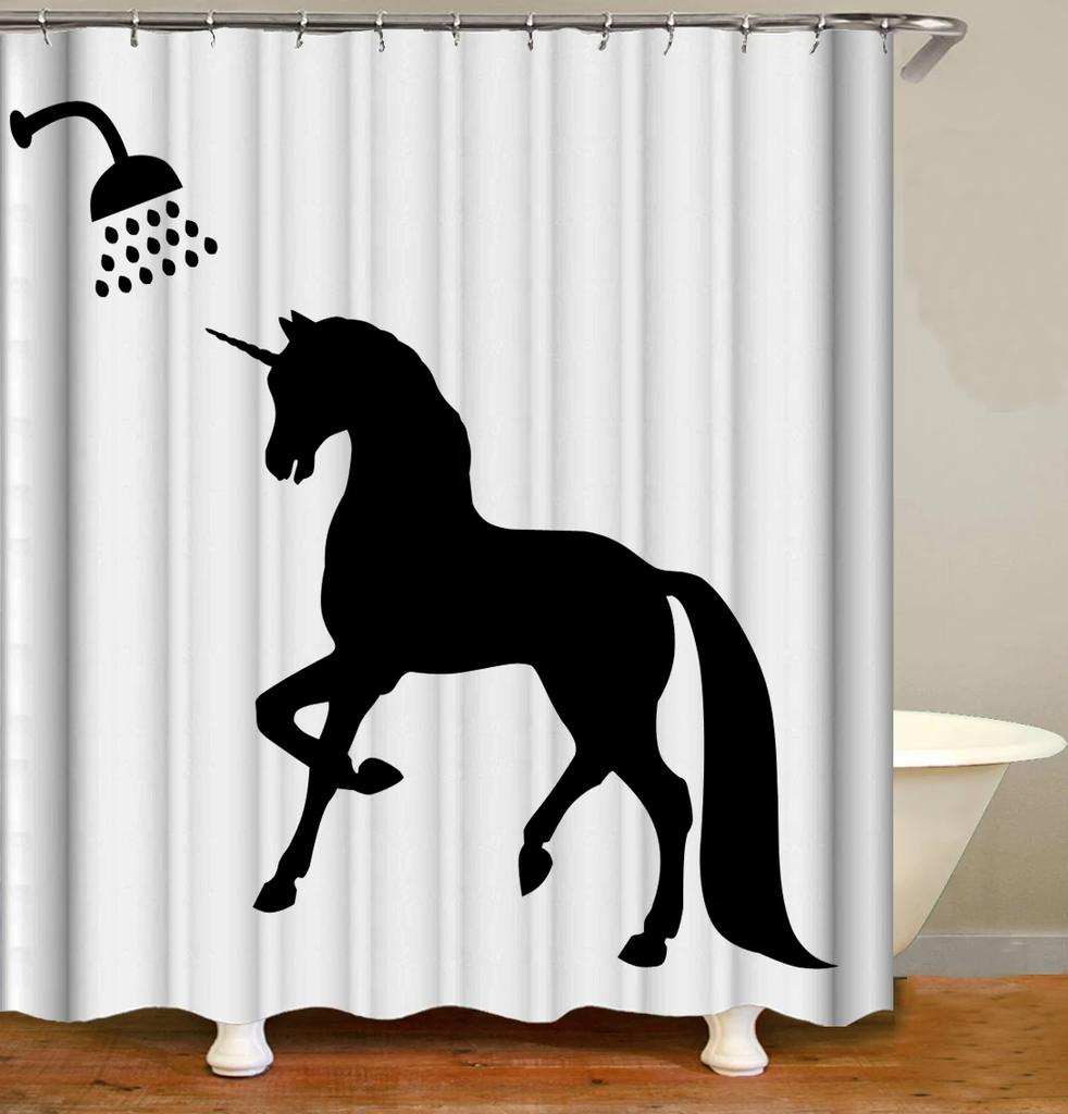 Funny Lovely Dinosaur Elephant Shower Curtain Cute Animal Take Bath Waterproof Fabric Bathroom Curtain with Hooks Home Decor