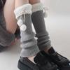 Lamb Wool Knitted Leg Warmers Furball Leg Cover Unique Ruffle Socks  Winter
