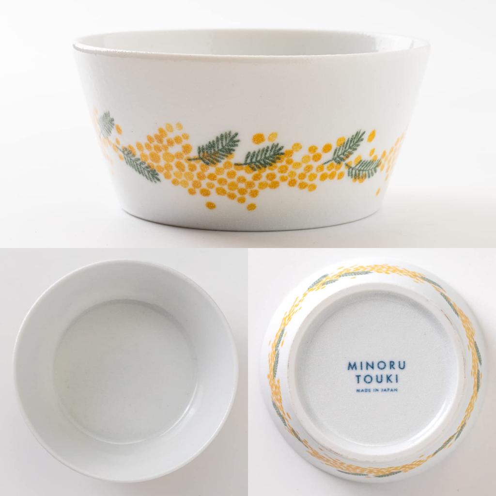 Minoru Pottery Mino Ware PLANTAREE-mimosa- 130 Pack Bowl Set of 2 13.0cm