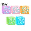 Hand Exerciser Toy Ice Cube Stress Relief Toy, Glow-in-the-Dark Snowflake Filled Cube, Portable Relievers Luminous Clear Sensory Adults and Kids