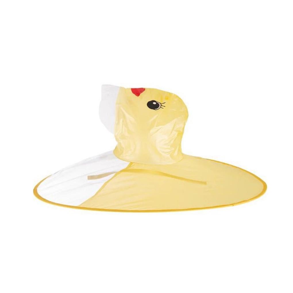 Cute Baby Foldable Cartoon Duck Rainwear Waterproof Kids Reflective Ring Rain Coat Cover Reusable Poncho Raincoats