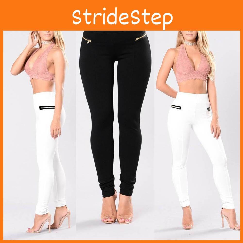 Sexy Women Casual Slim Skinny Pants With High Waist And Stretch Polyester Fabric