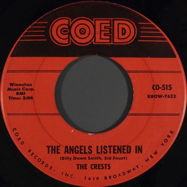 

7inch Record CRESTS - The Angels Listened In / I Thank Th CO515 Coed 1959 US Rock Used