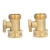 2PCS G3 4 Shut Off Valve Garden Hose Brass Stop Valve with 2 Way Screw Interface for Irrigation Equipment