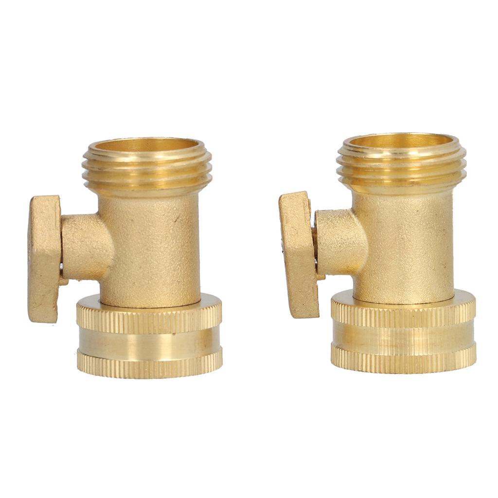 2PCS G3 4 Shut Off Valve Garden Hose Brass Stop Valve with 2 Way Screw Interface for Irrigation Equipment