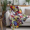 Cozy Throw Blanket Soft Flannel Warm Fuzzy Blanket Cute Patterned Home Decor Bedding Living Room Dorm Room Gift