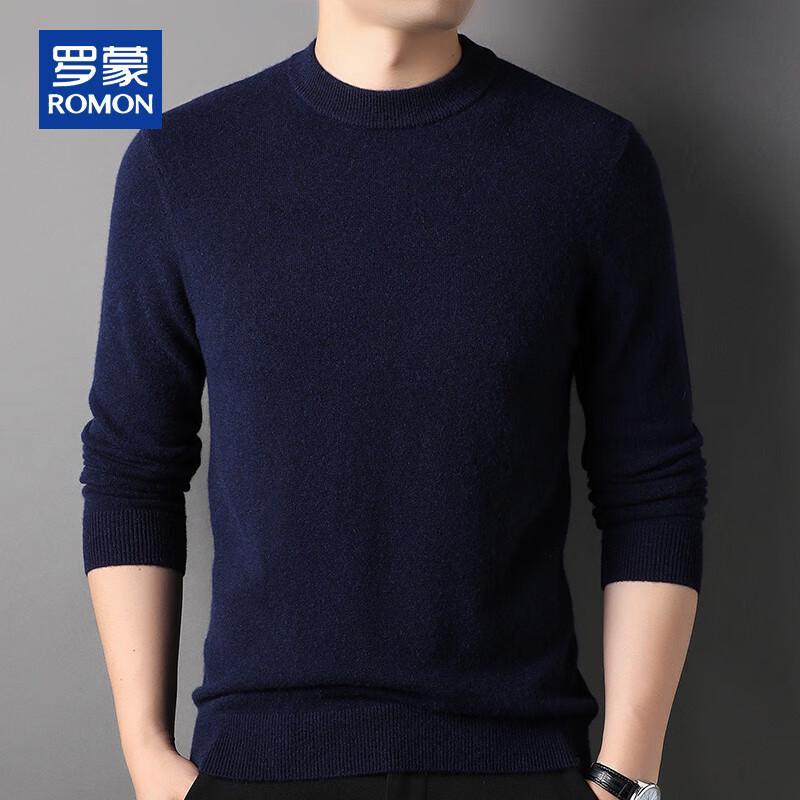 ROMON Men's 100% Pure Cashmere Round Neck Pullover Sweater