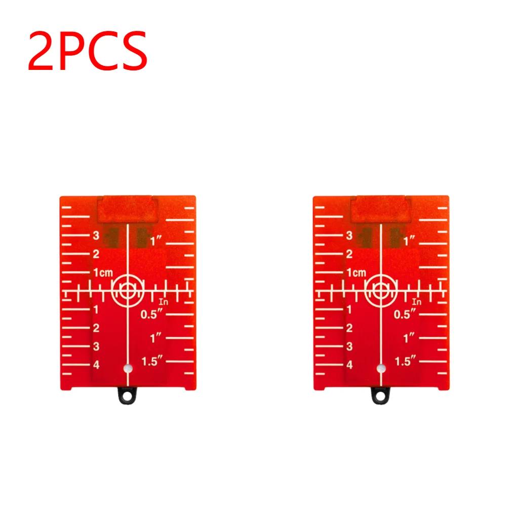 1-5Pcs Vertical/Horizontal Laser Level Target Card Red/Green Line Spot Enhancement Magnetic Inch/cm Leveling Board Tool Part