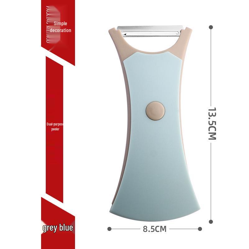 2-in-1 Multifunctional Fruit & Vegetable Peeler with Scalloped Blade and Rotating Storage