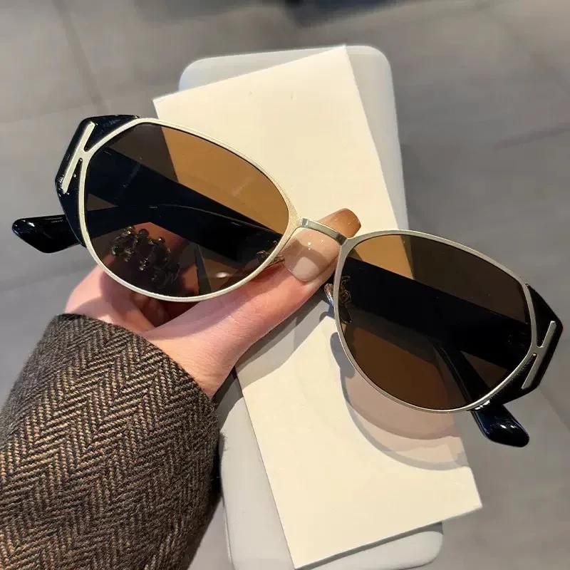 New Fashion Ladies Retro Cat Eye Sunglasses Luxury Metal Frame UV400 Protection for Driving Travel