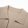 Spring Autumn Men's Knitted Cardigan Solid Color Turn Down Collar Business Casual Knit Jackets