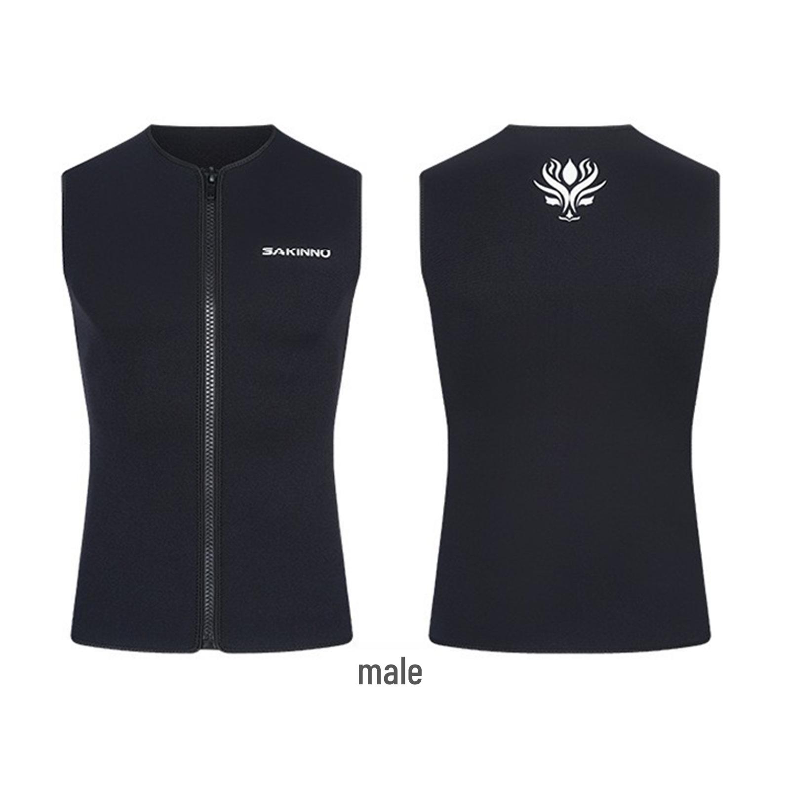 Unisex Ärmellose 3MM Neoprenweste: Sonnenschutz, Wärme zum Schwimmen, Surfen, Schnorcheln, Rafting. M black