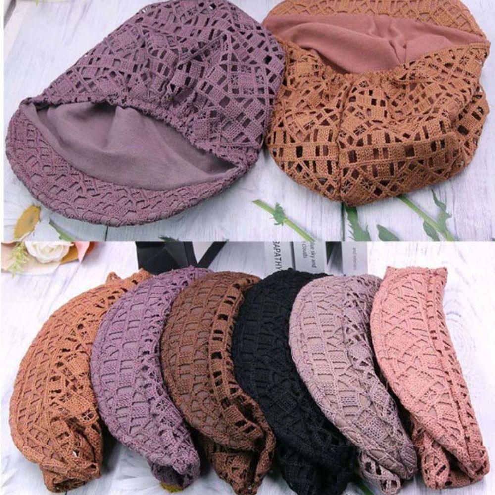 Embroidery Women Baseball Cap Breathable Turban Beanies Hat Flower Beanie Cap  Autumn Summer
