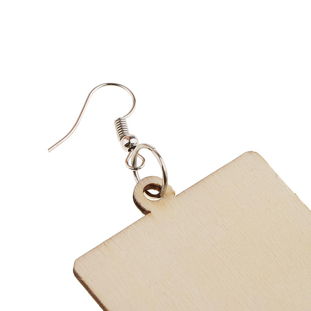Geometric Earrings Wooden Drop Ear Stud For Women
