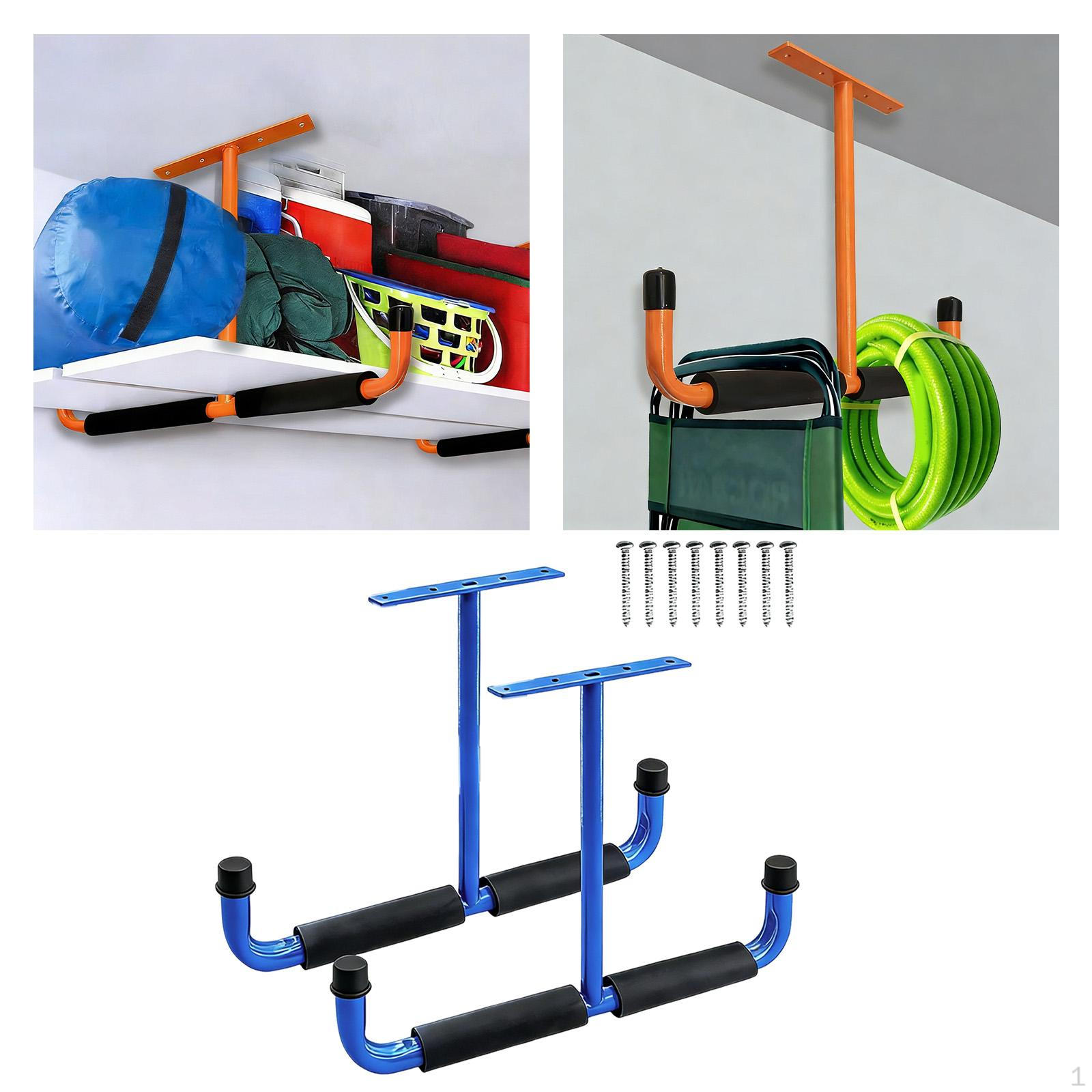 2 Pieces Overhead Garage Storage Hook Hanging Metal Display Rack Heavy Duty Ceiling Hanger for синий 2190₽