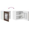 Wall Mounted Glass Cabinet LUCCA 2 Pcs Brown Oak 40 X 31 X 40 Cm