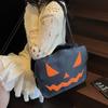 Gotycka Torba na Ramię z Dynią Duża Pojemność Demon Torba Kurierska Przenośna Torba Tote na Halloween Wyjście