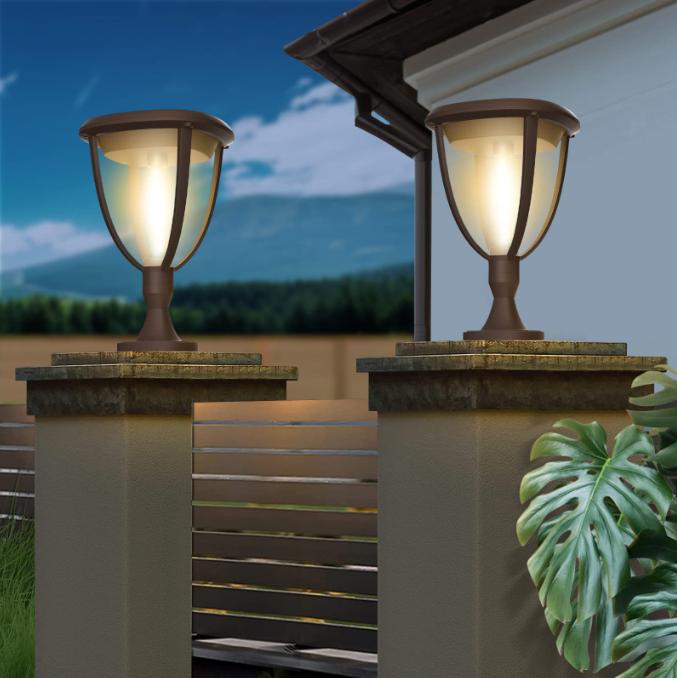 Outdoor solar lamps, courtyard decorative lamps, outdoor solar column head lamps for stairways and corridors, energy-saving